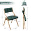 Chaise pliante au design élégant avec structure en bois massif et dossier et siège rembourrés capitonnés-1593387273