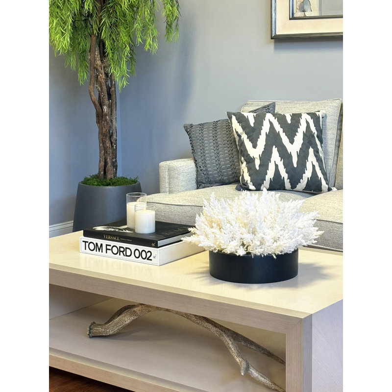 Pampas Grass in Round Fiberstone Planter