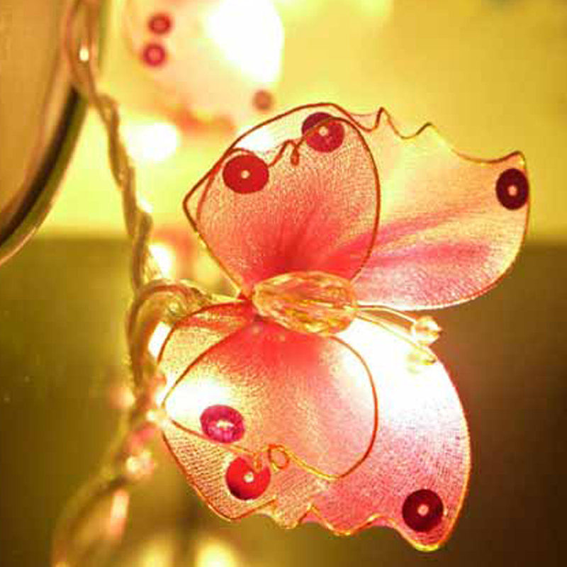 Kelsea LED Sheer Butterfly String Light, Pink Tones