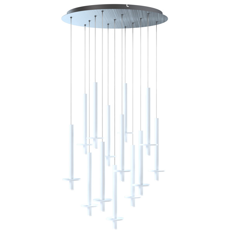 Luminaire suspendu géométrique Zakaryan, Blanc, 13 lumières