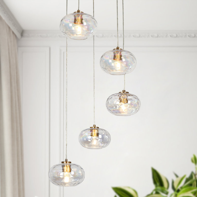 Luminaire suspendu en cuivre à 5 lumières Willeford