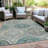 Machine Washable Indoor/Outdoor Xhevrie Teal Rug-531698764