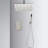 Ceiling Mounted Shower - 16" Head & Handheld, Brushed Nickel, Brass Made Nickel Construction-125519069