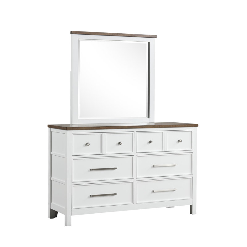 Commode de campagne moderne Pinetop, blanc / brun foncé