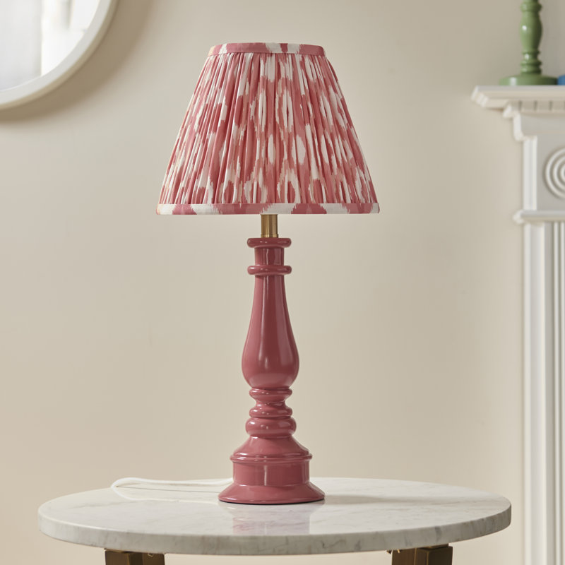 Myrtle Table Lamp, Coral Pink, 52cm H x 25cm W x 25cm D
