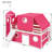 Queribus Low Loft Bed with Slide, Wood Kids Castle Loft Bed with Playhouse Tent & Tower-1232504677-1232504678