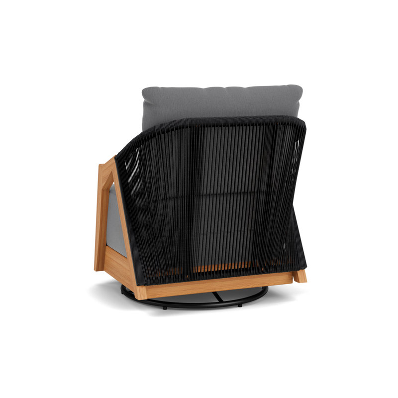 Alpine Outdoor Teak Swivel Armchair, Remy Graphite