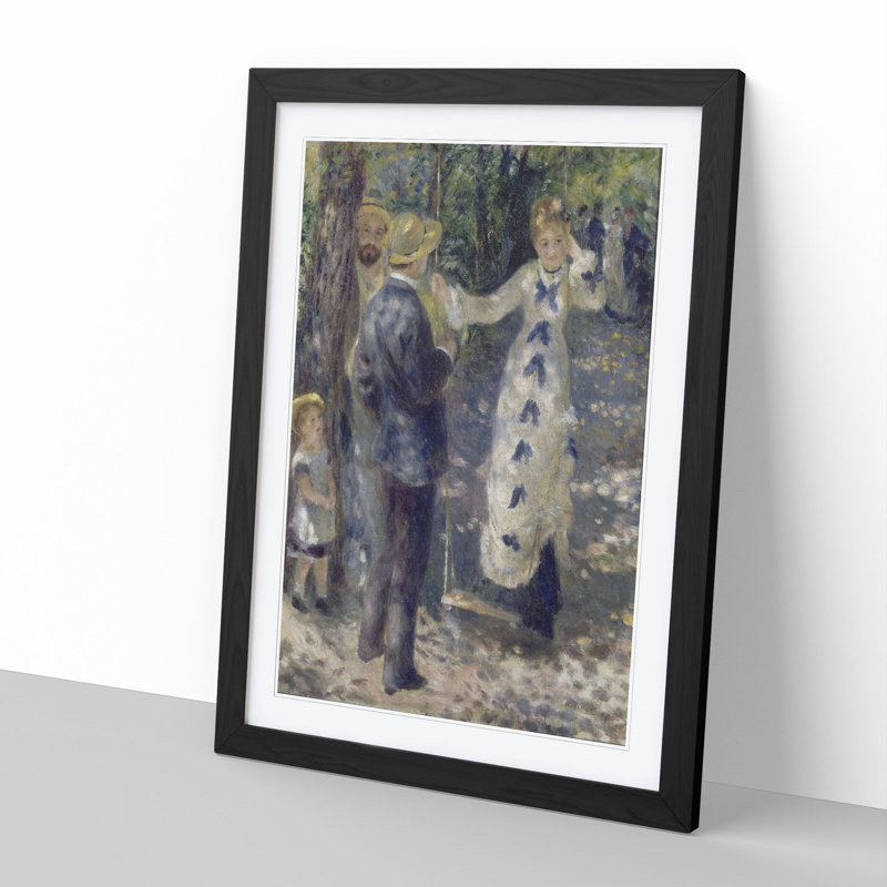 The Swing by Pierre-Auguste Renoir - Picture Frame Painting, 36cm H x 27cm W x 2cm D, Black Framed