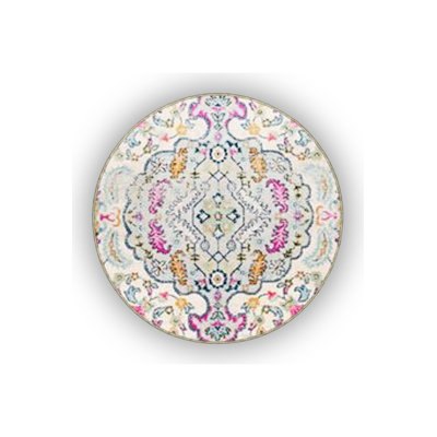 Machine Washable Light Tone Multicolor Traditional Motif Patterned Vintage Decorative Rug
