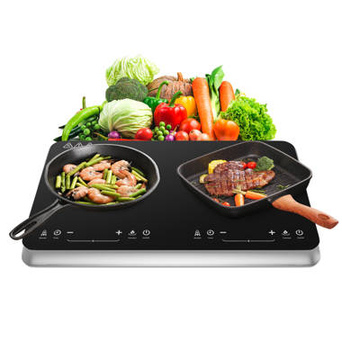 Double Induction Cooktop, 24 inch 4000W Induction cooktop 2 burner