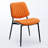 Of 2 Mid Century Modern Dining Chairs, Orange Pu Fabric, Walnut , Metal Legs, Ergonomic & Fashionable For Room Kitchen Office Mid-Century Upholstery, Back, Waterproof