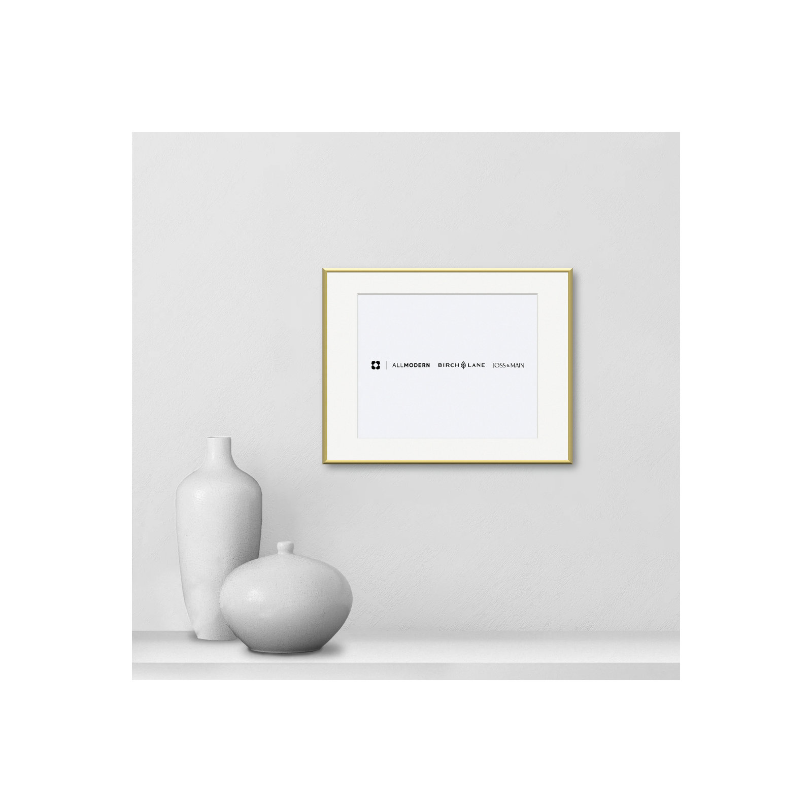 Feronia Metal Picture Frame with Mat, Gold, 10" x 8"