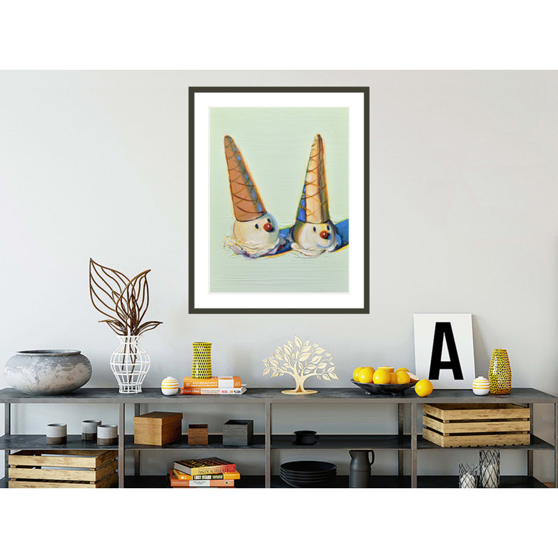 «Jolly Cones» par Wayne Thiebaud - Estampe numérique encadrée, H 41,35 po x l 33,5 po