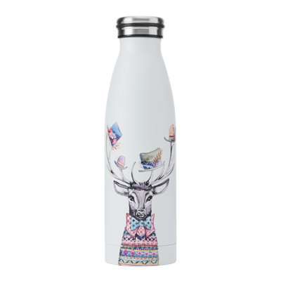 Mikasa x Tipperleyhill Stag Double-Walled Stainless Steel Water Bottle, 500ml