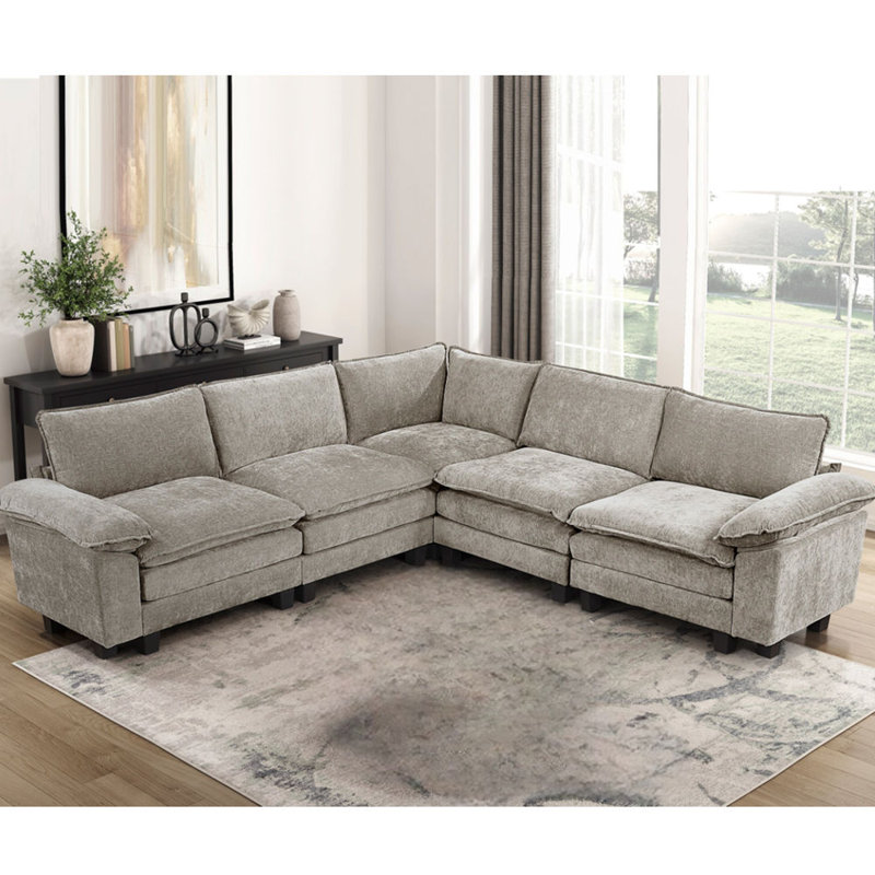 Ensemble de canapé modulaire 5 pièces Modern Contemporary, Étain