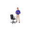 Mid-Back Quilted Vinyl Swivel Task Office Chair-777223924-777223922