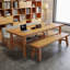 Bureau rectangulaire brun en bois massif-108780567