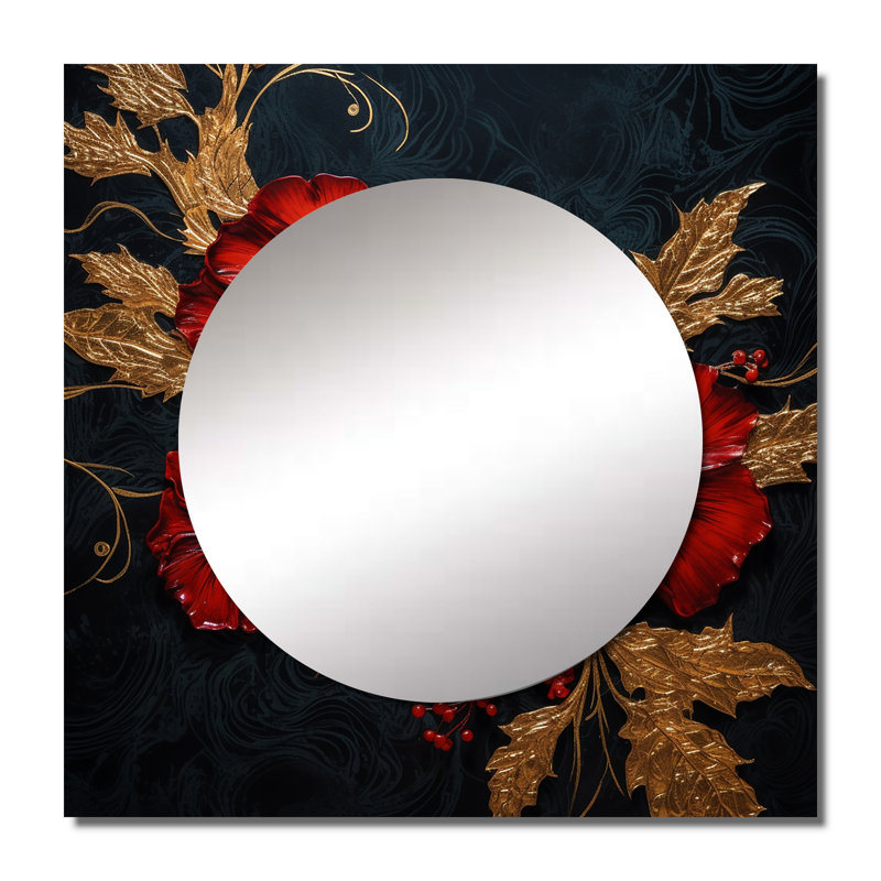 Hibiscus rouge sur fond rouge - Hibiscus, 36 po x 36 po