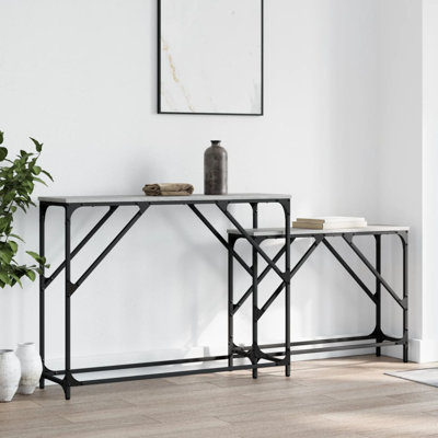 vidaXL Nesting Console Tables Hallway Stand Behind Sofa 2 Pcs Engineered Wood