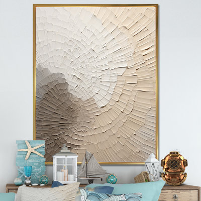 Graceful Minimalism Beige Muted Art - Ray Canvas Art Print