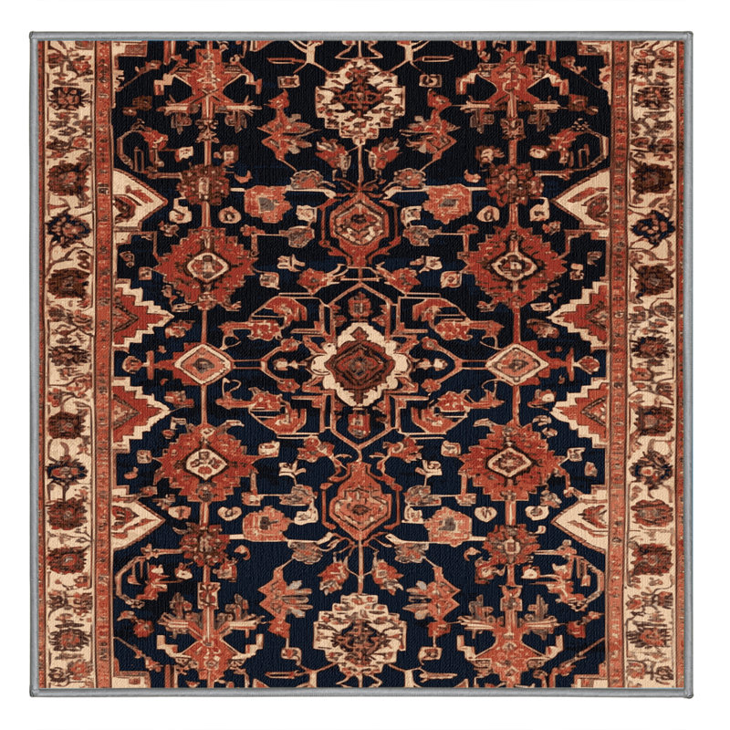 Tapis brun lavable à la machine, Carré 3 pi