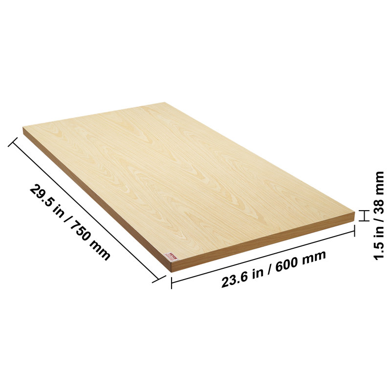 Table Top, Natural Maple, 1.5" H x 29.5" W x 23.6" D
