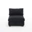 Upholstered Faux Rabbit Fur Flannel Armless Chair with Pillow Back, Single Chair Module Part For Sectional Sofa-256072441