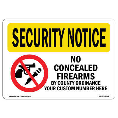 Aucune arme dissimulée par County Sign