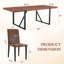 Ensemble de table de salle à manger en bois 87 po avec chaise rembourrée en cuir PU-116180957-123058298-115950757