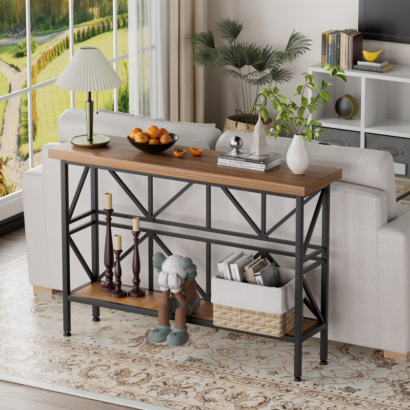 Console Console, l 11,8 po, Marron clair, H 31,3 po x l 47,2 po x P 11,8 po