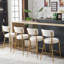 De 2 tabourets de bar beiges avec revêtement en tissu et base en métal - Revêtement ergonomique pour affaires à la maison, support confortable pour une utilisation quotidienne, structure avec coussin de 25 po de hauteur, hauteur totale de 35 po-955493495
