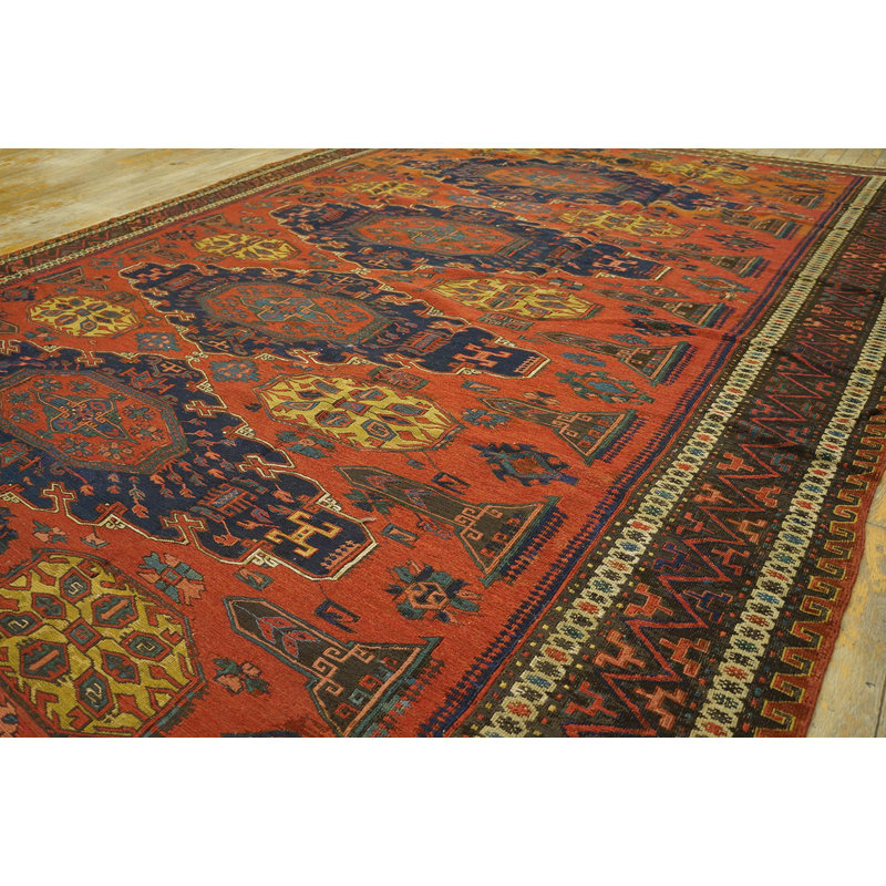 Hand Knotted Wool Geometric Area Rug in Pink
