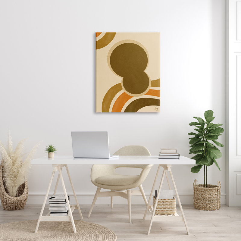 Art texturé à la giclée encadrée, rétro et abstraite, H 40 po x l 30 po, Toile tendue