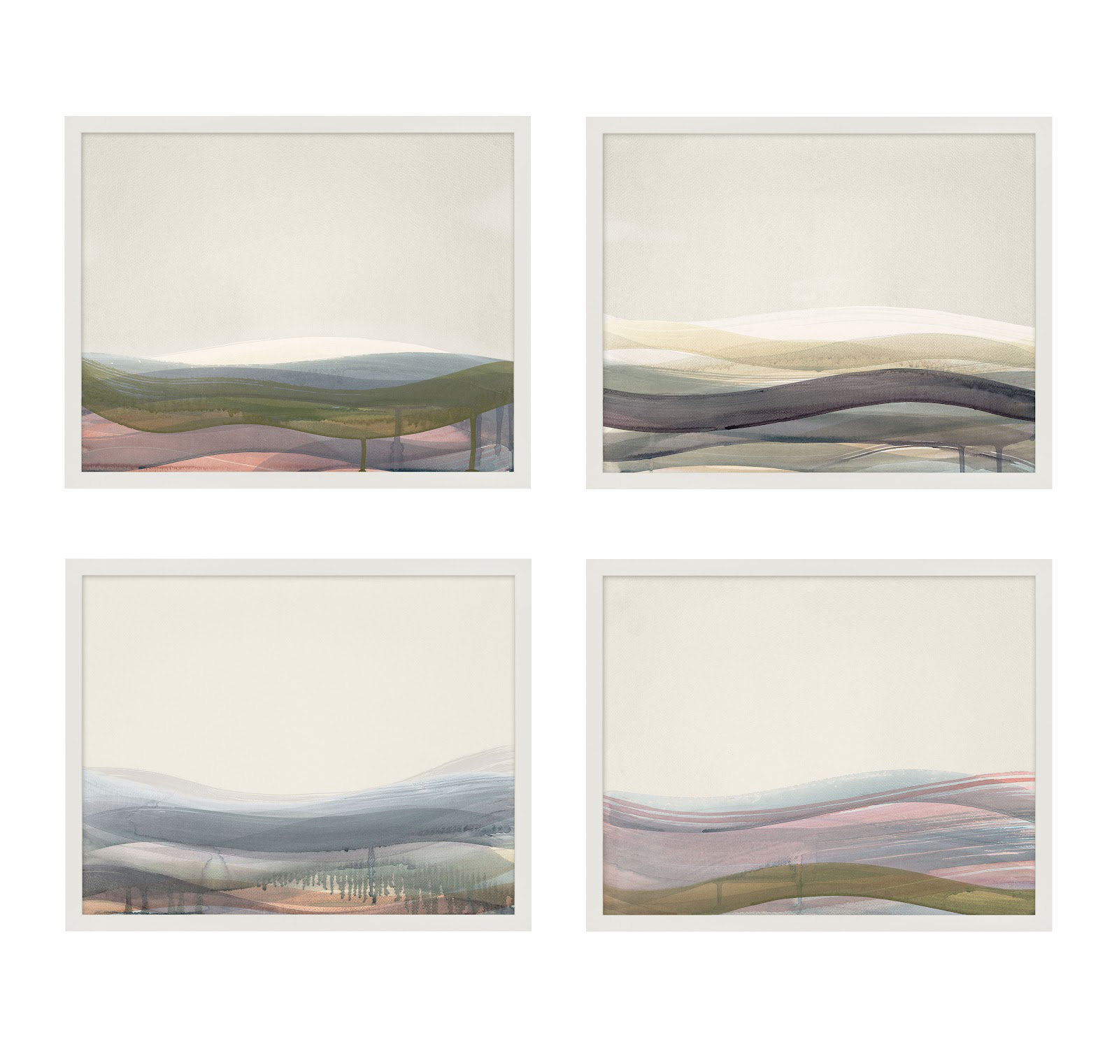 Lalita "Preliminary" Print by Beth James, White Framed, 25" W x 20" H