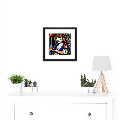 Child In Rocker Modernist Abstract by H. Lyman Saÿen - Single Picture Frame Painting