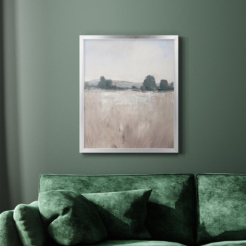 Place & Time I, toile encadrée de qualité supérieure - prête à être accrochée, Argent, H 24 po x l 20 po