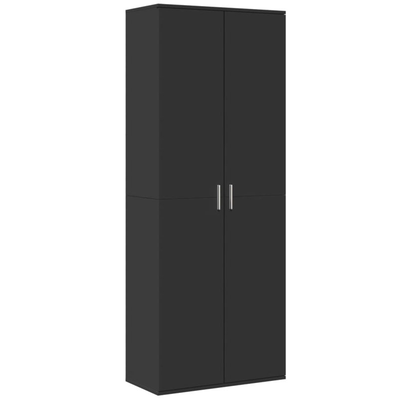 Highboard 70 X 35 X 180 Cm Engineered Wood, Black
