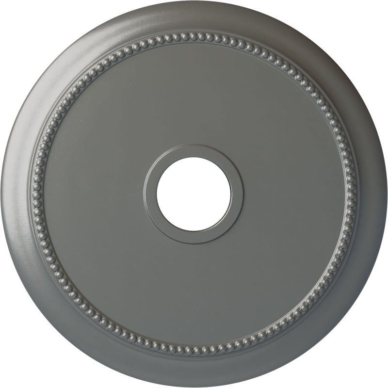 Endurathane Crendon Ceiling Medallion, 24 1/8"OD x 4 3/8"ID x 2 1/4"P (Fits Canopies up to 4 3/8"), Hand-Painted Silver Finish