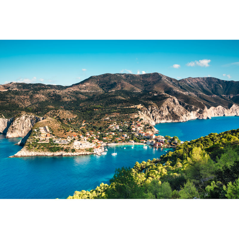 Assos Village On Kefalonia - Wrapped Canvas Print, 20cm H x 30cm W x 3.8cm D