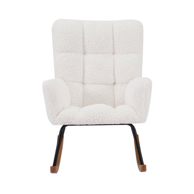 Chaise berçante rembourrée avec dossier haut Comfy