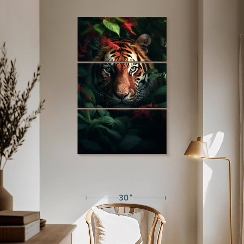 Brampt Tiger Flowers I, 65" H x 42" W