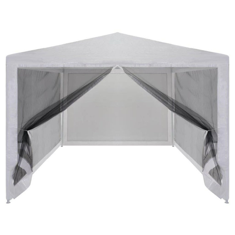 Manatuto 3m x 3m Steel Party Tent, White, 3 x 3 m, with 4 Sidewalls