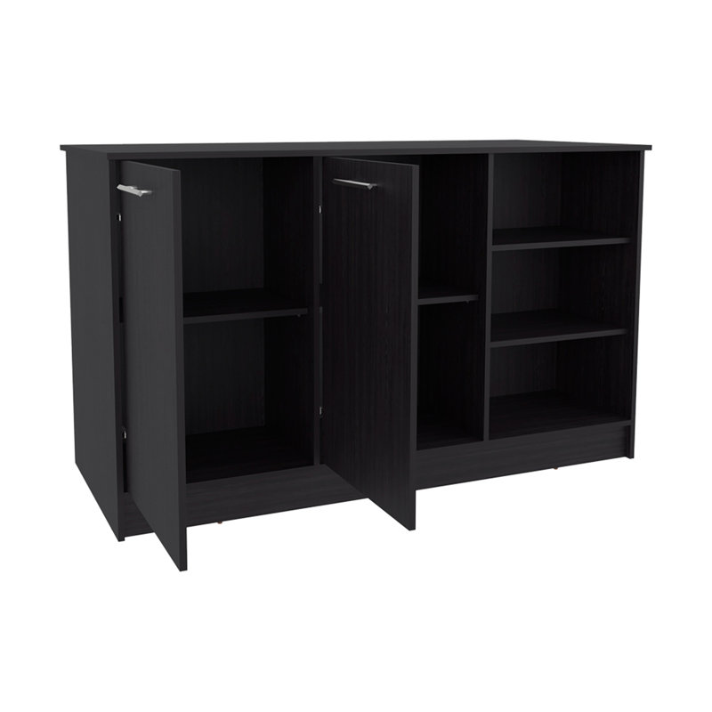 Kitchen Island Leoti, Kitchen, Black, 35.66" H x 26.37" W x 59.05" D