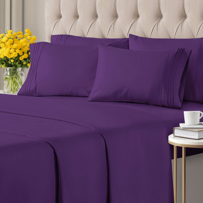 Ensemble de draps 6 pièces, draps rafraîchissants doux, respirants et infroissables, literie de luxe pour hôtel
