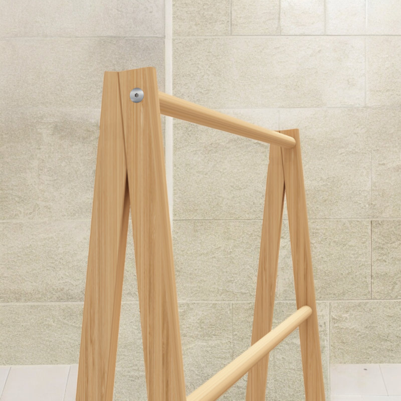 Ebern Designs Bamboo Towel Blanket & Quilt Rack | Wayfair