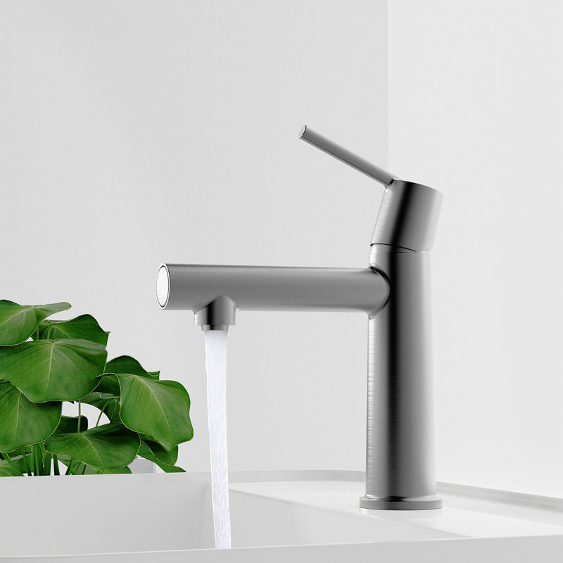 Single Handle Bathroom Faucet For 1 Or 3 Holes ,Fountain And Flow Mode Two-In-One Function,Deck Mount Laundry Vanity Sink Faucet With Two 9/16" Hoses