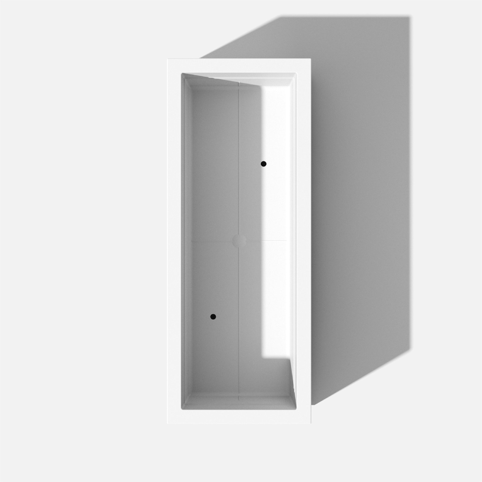 Block Series Long Box Planter, 16” H x 38” W x 15” D, White