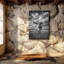 Impression sur toile Texas Texas Gate - décoration murale étoile solitaire - reproduction de photo noir et blanc Western rustique-2082768332