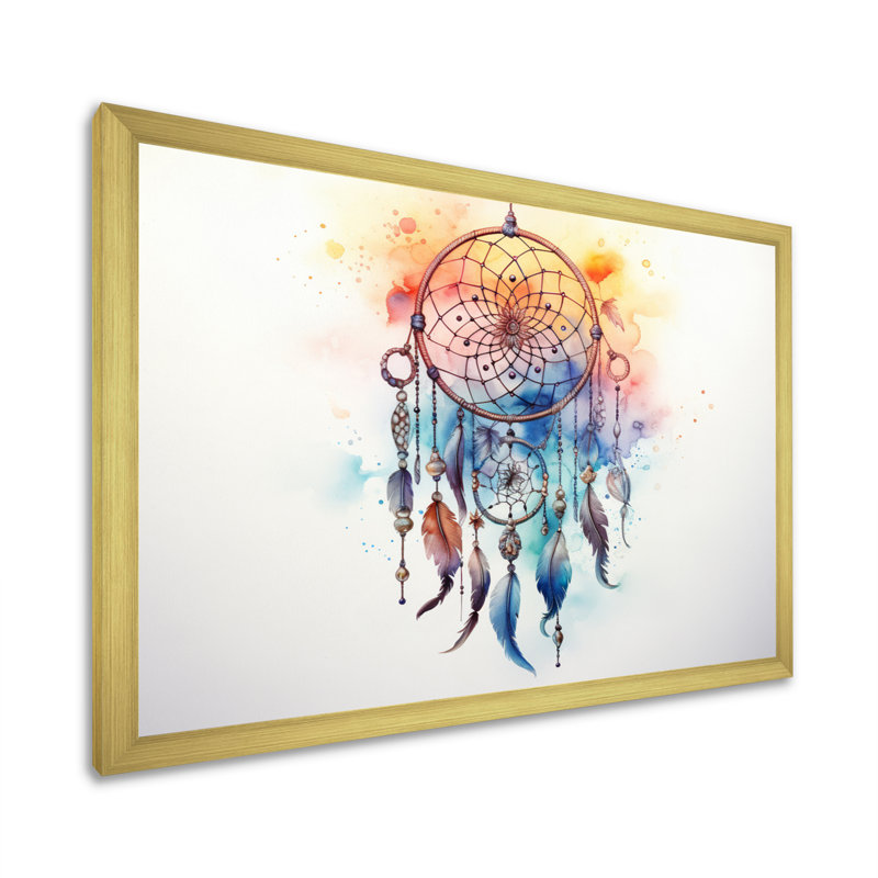 Capteur de rêves Harmony of Hues I - impression, Encadrement doré, H 24 po x l 32 po x P 1 po
