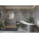 Vast Studio Aged Silver/Gray Freestanding Asymmetrical Bathtub – Solid Surface Deep Soaking Tub with High-Back Wave Design, Sculpted Metallic Finish & Modern Spa-Luxury Comfort